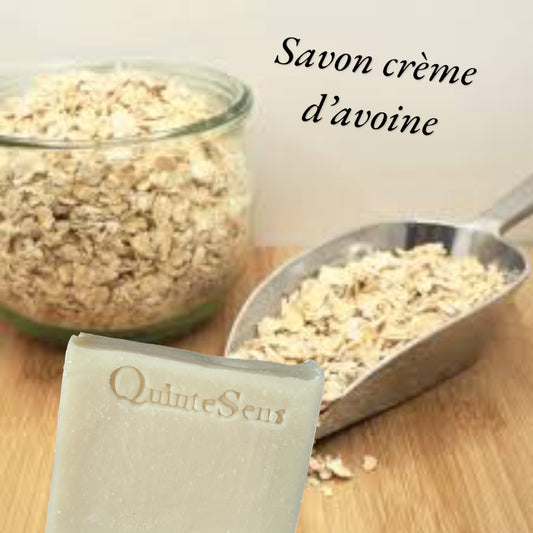 Savon Crème d'avoine : particulièrement adapté aux peaux sèches, réactives ou sensibles