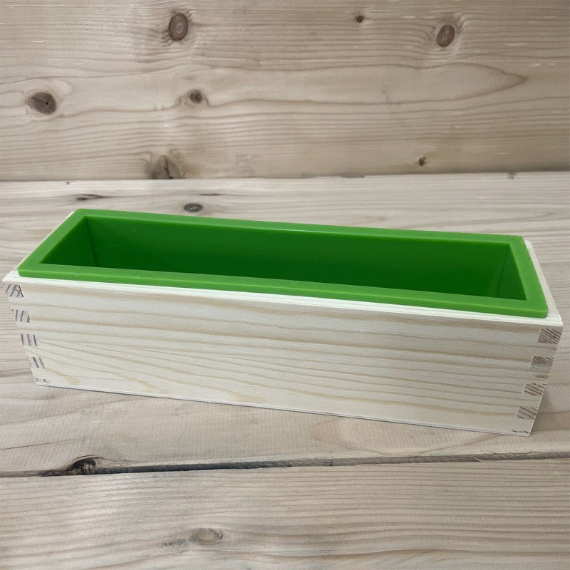 Silicone/wood soap mold
